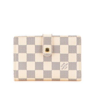 Louis Vuitton Azur White Portefeuille Wallet Bi fold Leather